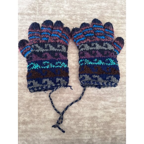 Women's Retro Colorful Handmade Gloves Medium Large - Picture 4 of 4